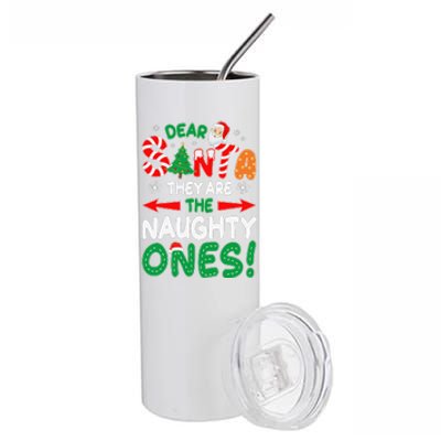 Dear Santa They Are The Naughty Ones Funny Christmas Gifts Stainless Steel Tumbler