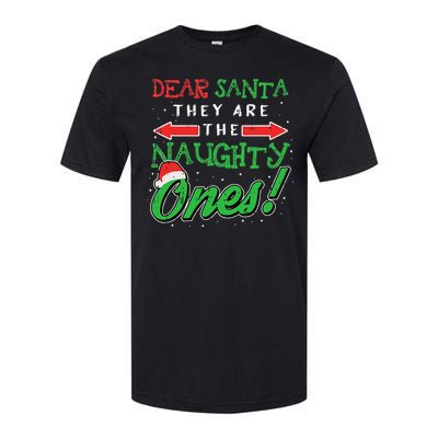 Dear Santa They Are The Naughty Ones Funny Christmas Gifts Softstyle® CVC T-Shirt