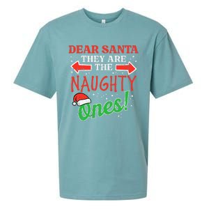 Dear Santa They Naughty Ones Christmas Xmas Sueded Cloud Jersey T-Shirt