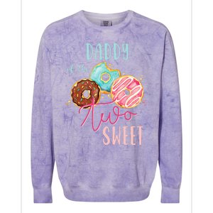 Daddy Sweet Two Donut Birthday Party Theme Girl Colorblast Crewneck Sweatshirt