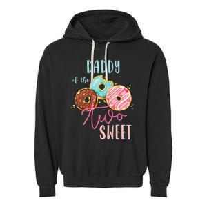 Daddy Sweet Two Donut Birthday Party Theme Girl Garment-Dyed Fleece Hoodie