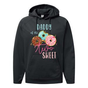 Daddy Sweet Two Donut Birthday Party Theme Girl Performance Fleece Hoodie