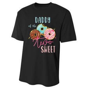 Daddy Sweet Two Donut Birthday Party Theme Girl Performance Sprint T-Shirt