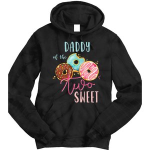 Daddy Sweet Two Donut Birthday Party Theme Girl Tie Dye Hoodie