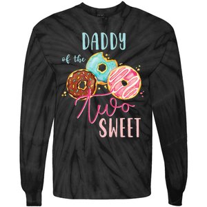 Daddy Sweet Two Donut Birthday Party Theme Girl Tie-Dye Long Sleeve Shirt