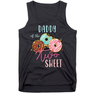 Daddy Sweet Two Donut Birthday Party Theme Girl Tank Top