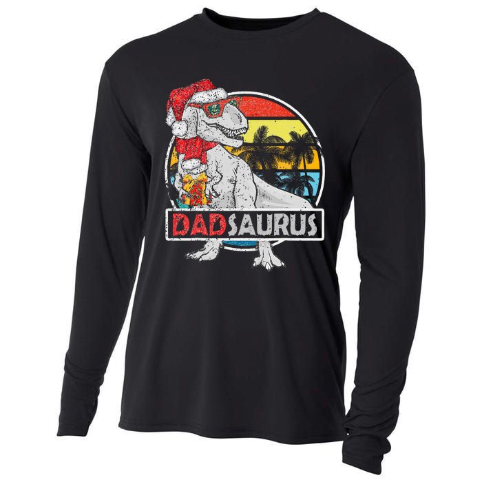 Dad Saurus T Rex Dinosaur Family Matching Xmas Christmas  Cooling Performance Long Sleeve Crew