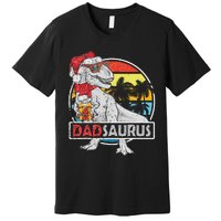 Dad Saurus T Rex Dinosaur Family Matching Xmas Christmas  Premium T-Shirt