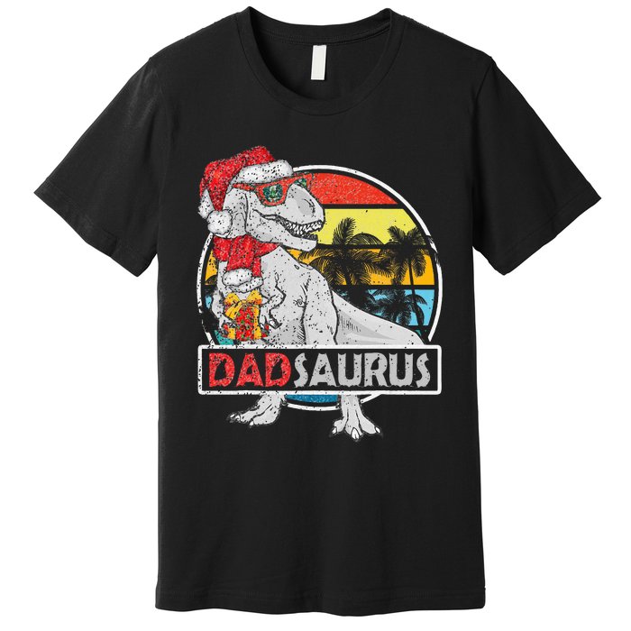 Dad Saurus T Rex Dinosaur Family Matching Xmas Christmas  Premium T-Shirt