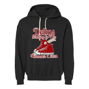 Deltas Strolling To Vote November 5 2024 Chucks And Pearls Garment-Dyed Fleece Hoodie