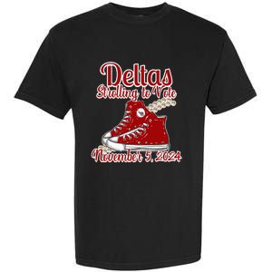 Deltas Strolling To Vote November 5 2024 Chucks And Pearls Garment-Dyed Heavyweight T-Shirt