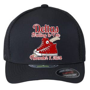 Deltas Strolling To Vote November 5 2024 Chucks And Pearls Flexfit Unipanel Trucker Cap