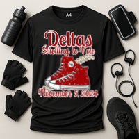 Deltas Strolling To Vote November 5 2024 Chucks And Pearls Performance Shirt