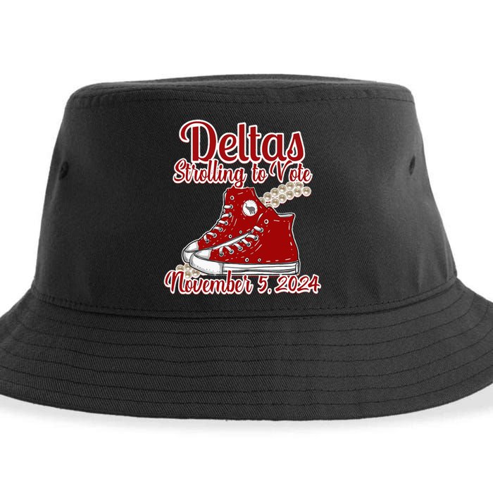 Deltas Strolling To Vote November 5 2024 Chucks And Pearls Sustainable Bucket Hat