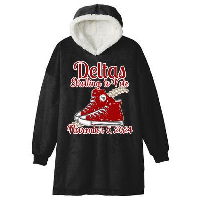 Deltas Strolling To Vote November 5 2024 Chucks And Pearls Hooded Wearable Blanket
