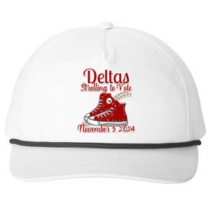 Deltas Strolling To Vote November 5 2024 Chucks And Pearls Snapback Five-Panel Rope Hat