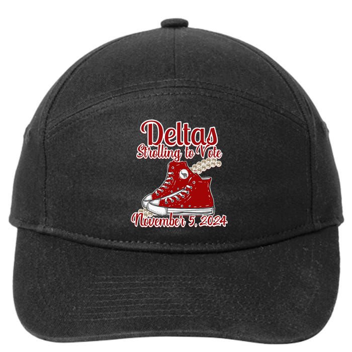 Deltas Strolling To Vote November 5 2024 Chucks And Pearls 7-Panel Snapback Hat