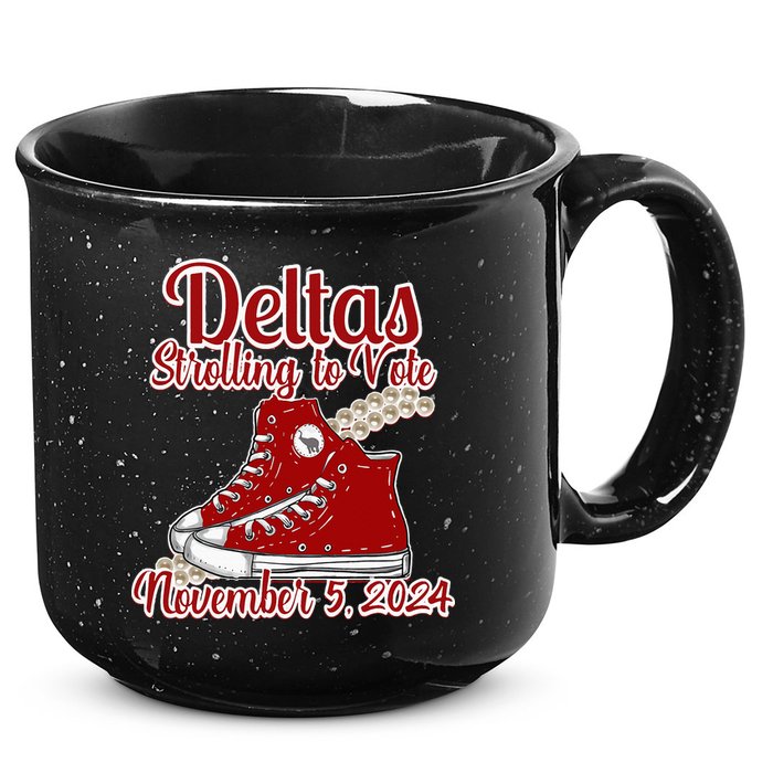 Deltas Strolling To Vote November 5 2024 Chucks And Pearls 15oz Campfire Ceramic Mug
