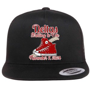 Deltas Strolling To Vote November 5 2024 Chucks And Pearls Flat Bill Trucker Hat