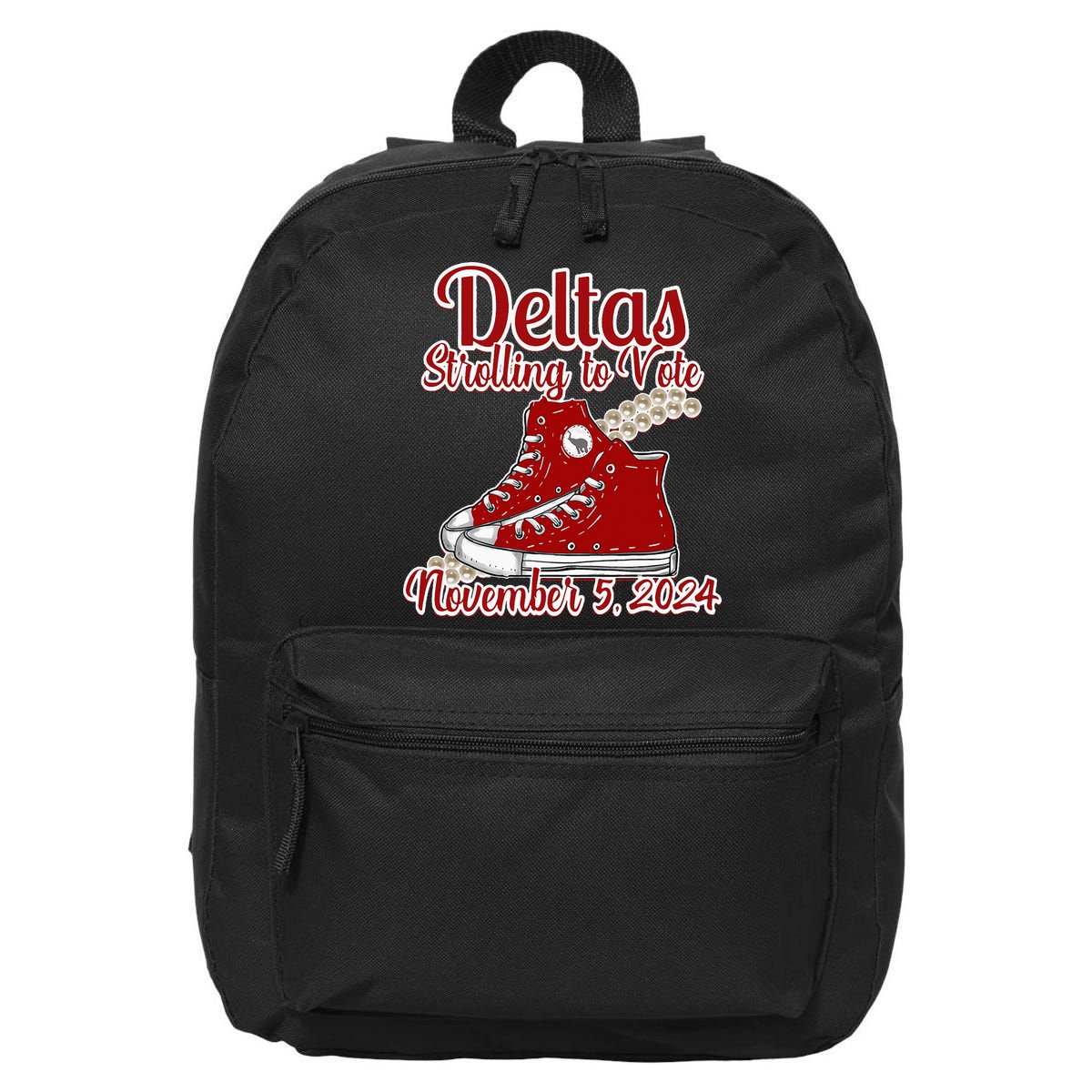 Deltas Strolling To Vote November 5 2024 Chucks And Pearls 16 in Basic Backpack