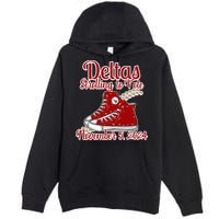 Deltas Strolling To Vote November 5 2024 Chucks And Pearls Premium Pullover Hoodie