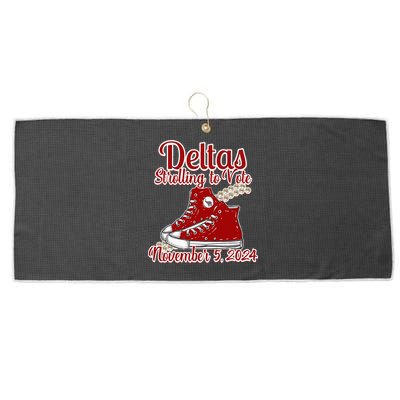Deltas Strolling To Vote November 5 2024 Chucks And Pearls Large Microfiber Waffle Golf Towel