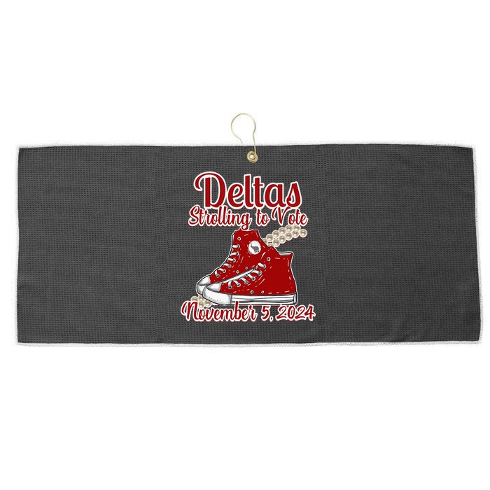 Deltas Strolling To Vote November 5 2024 Chucks And Pearls Large Microfiber Waffle Golf Towel