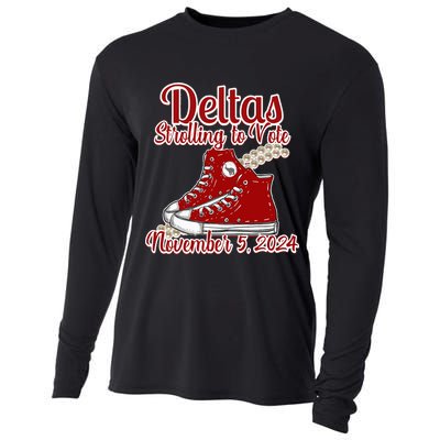 Deltas Strolling To Vote November 5 2024 Chucks And Pearls Cooling Performance Long Sleeve Crew