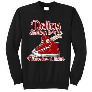 Deltas Strolling To Vote November 5 2024 Chucks And Pearls Tall Sweatshirt