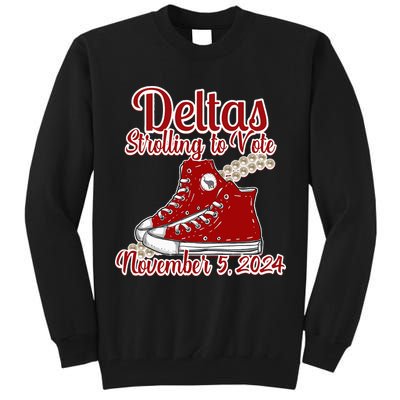 Deltas Strolling To Vote November 5 2024 Chucks And Pearls Tall Sweatshirt