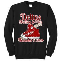 Deltas Strolling To Vote November 5 2024 Chucks And Pearls Tall Sweatshirt