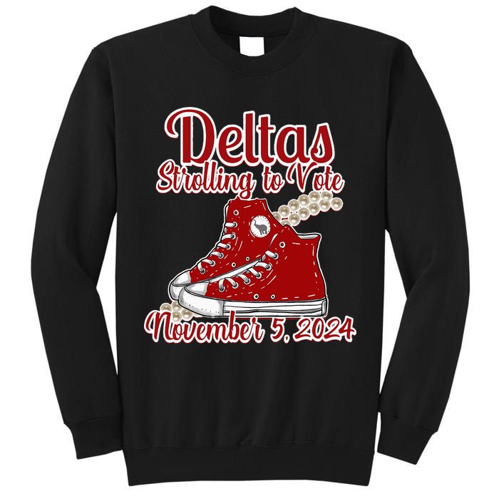 Deltas Strolling To Vote November 5 2024 Chucks And Pearls Tall Sweatshirt