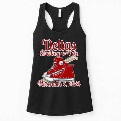 Deltas Strolling To Vote November 5 2024 Chucks And Pearls Womens Tank Top