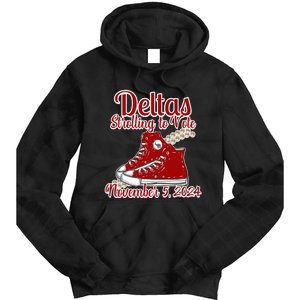 Deltas Strolling To Vote November 5 2024 Chucks And Pearls Tie Dye Hoodie