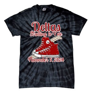 Deltas Strolling To Vote November 5 2024 Chucks And Pearls Tie-Dye T-Shirt