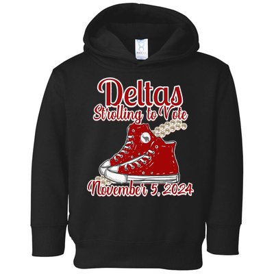 Deltas Strolling To Vote November 5 2024 Chucks And Pearls Toddler Hoodie