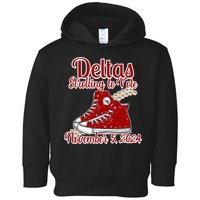Deltas Strolling To Vote November 5 2024 Chucks And Pearls Toddler Hoodie