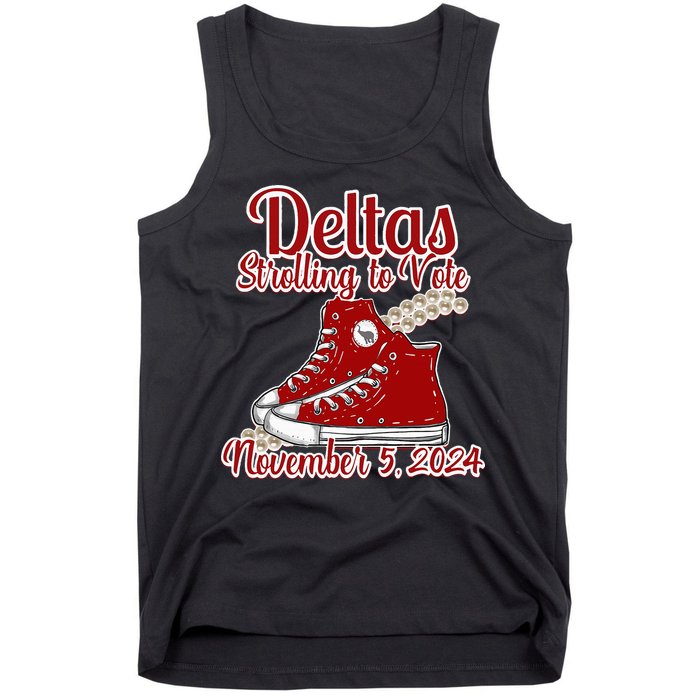Deltas Strolling To Vote November 5 2024 Chucks And Pearls Tank Top