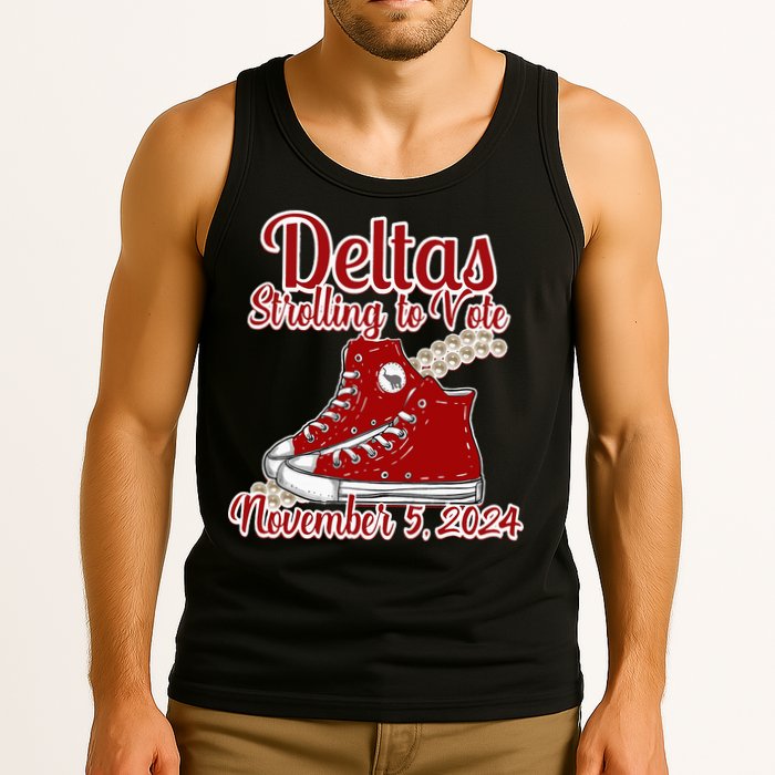 Deltas Strolling To Vote November 5 2024 Chucks And Pearls Tank Top