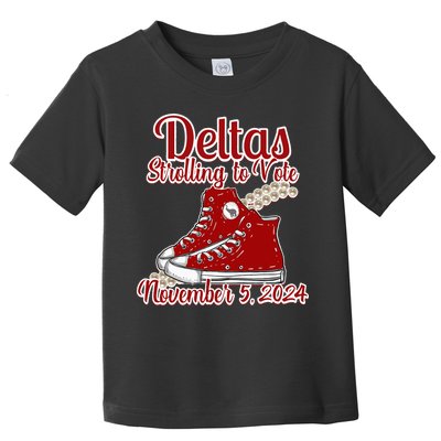 Deltas Strolling To Vote November 5 2024 Chucks And Pearls Toddler T-Shirt