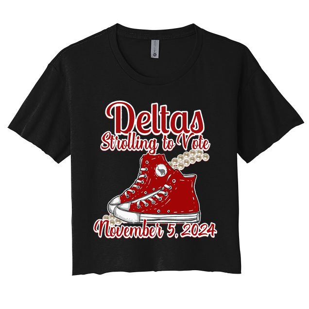 Deltas Strolling To Vote November 5 2024 Chucks And Pearls Crop Top