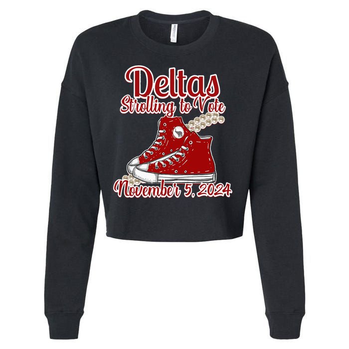 Deltas Strolling To Vote November 5 2024 Chucks And Pearls Cropped Pullover Crew