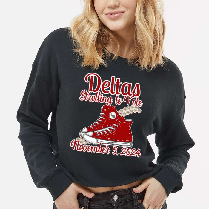 Deltas Strolling To Vote November 5 2024 Chucks And Pearls Cropped Pullover Crew