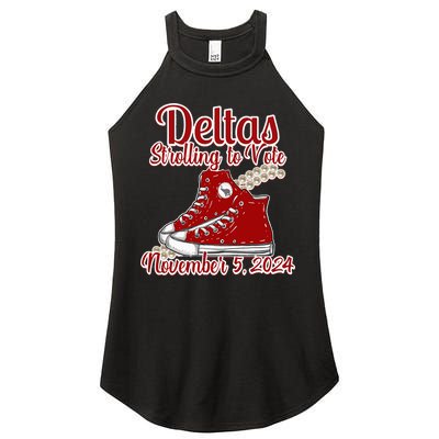 Deltas Strolling To Vote November 5 2024 Chucks And Pearls Women's Perfect Tri Rocker Tank