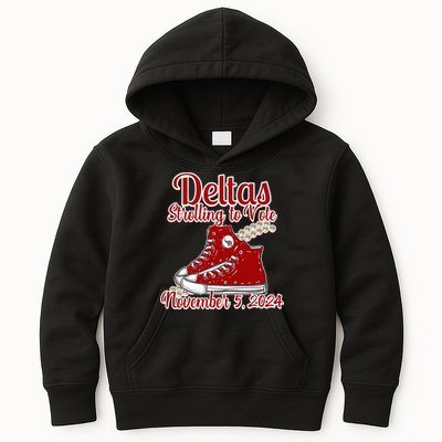 Deltas Strolling To Vote November 5 2024 Chucks And Pearls Kids Hoodie