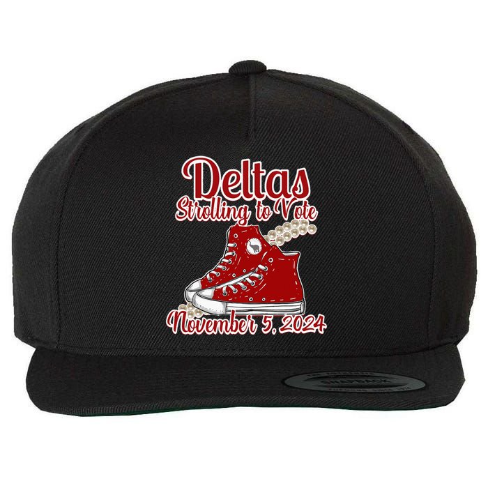 Deltas Strolling To Vote November 5 2024 Chucks And Pearls Wool Snapback Cap