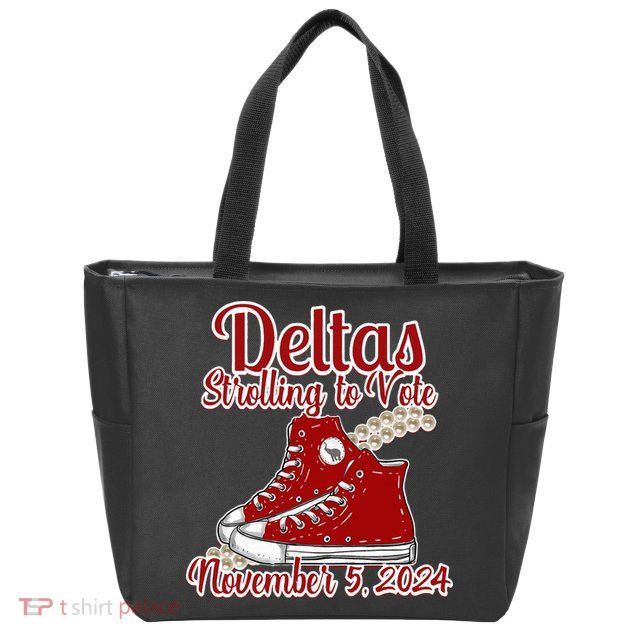 Deltas Strolling To Vote November 5 2024 Chucks And Pearls Zip Tote Bag