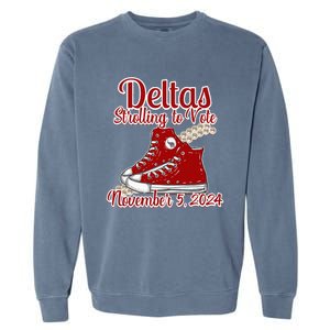 Deltas Strolling To Vote November 5 2024 Chucks And Pearls Garment-Dyed Sweatshirt