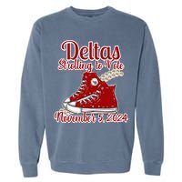 Deltas Strolling To Vote November 5 2024 Chucks And Pearls Garment-Dyed Sweatshirt
