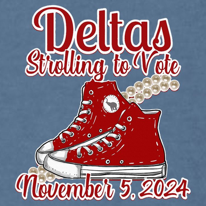 Deltas Strolling To Vote November 5 2024 Chucks And Pearls Garment-Dyed Sweatshirt